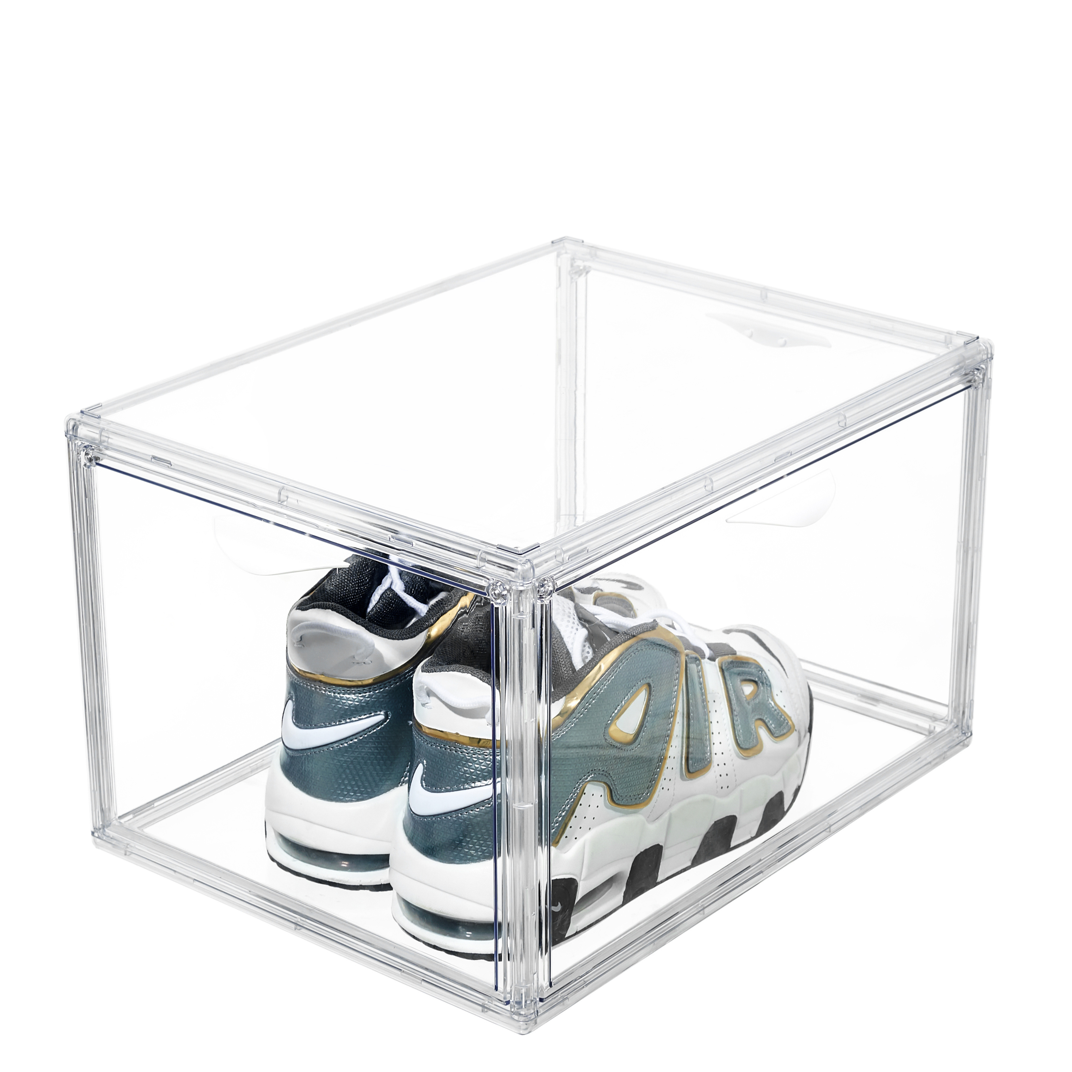 Factory wholesale custom clear acrylic shoe box, lego and handbag display box with lid