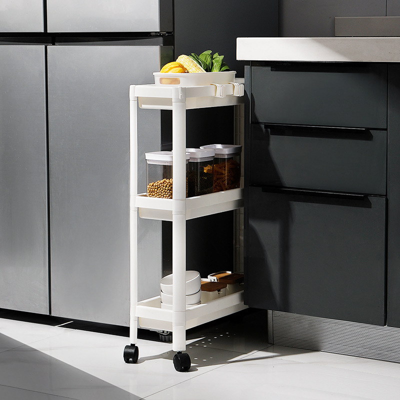 Kitchen Spice Racks 4 Tier Over The Door Storage Shelf Hanging Cabinet Rack plastic Pantry Rack Organizer with wheels