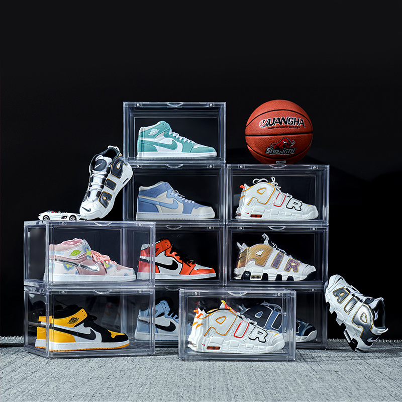 Clear Display Shoe Box storage Wholesale Transparent Custom Acrylic Shoe Box Customized Clear Acrylic Case Box