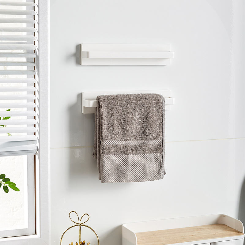 traceless or magnet non-marking flexible standing towel rack wall mounted towel rack for bathroom and kitchen self adhesive