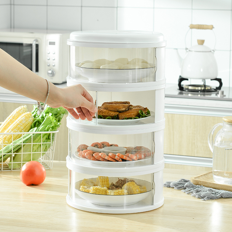 Hot sale multilayer dish cover 4 layer dust proof food storage box hotel kitchen insulation cover heat preservation food warmer