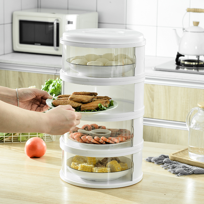 Hot sale multilayer dish cover 4 layer dust proof food storage box hotel kitchen insulation cover heat preservation food warmer