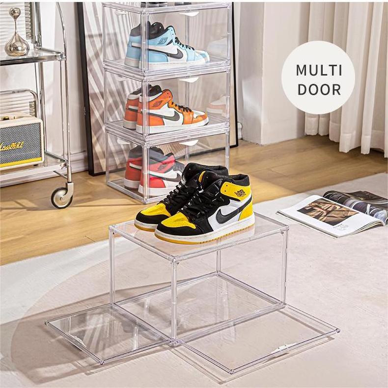 Plastic Sneaker Stackable Storage Transparent Boxes Drop Front Custom Acrylic Wholesale Drawer Type Clear Shoe Box