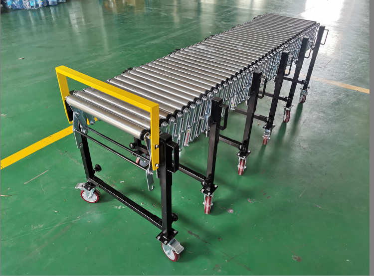 stainless steel mobile flexible portable telescopic belt conveyor belt / truck loading unloading roller conveyor system