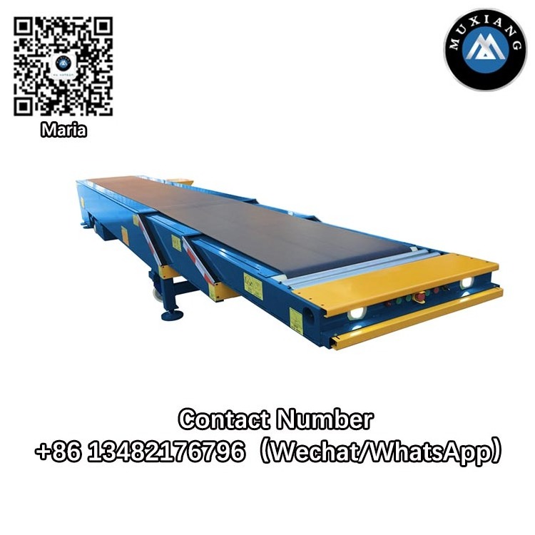 Truck loading unloading conveyors / high chassis mobile fixed inclined extendable telescopic belt conveyor system