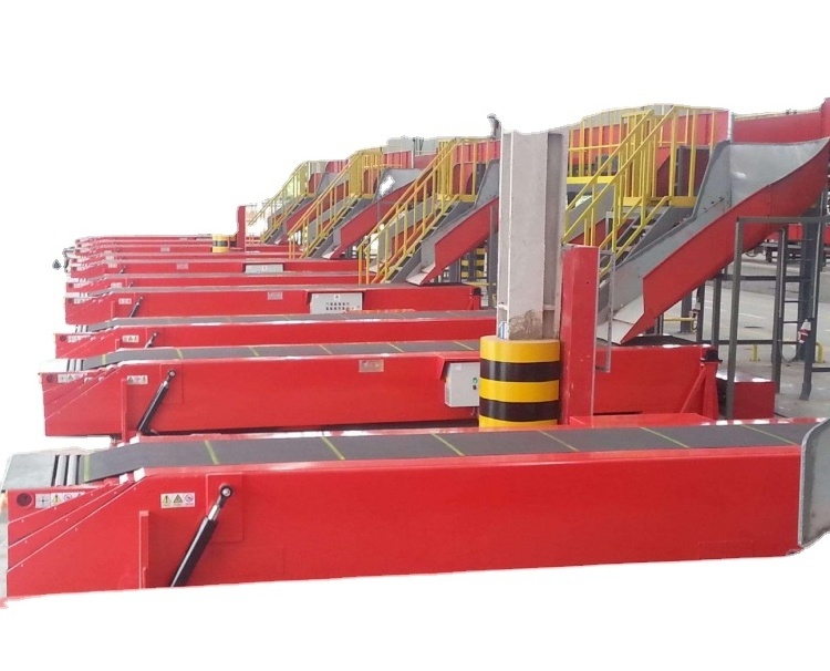 Truck loading and unloading conveyor/high chassis mobile automatic extendable inclined telescopic belt conveyor