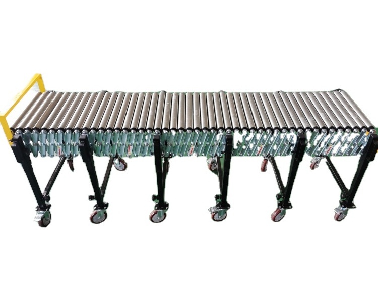 stainless steel mobile flexible portable telescopic belt conveyor belt / truck loading unloading roller conveyor system