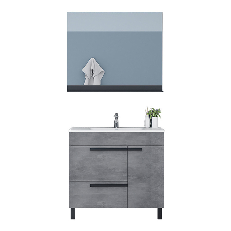 Luxury Freestanding Hotel Bathroom Vanity Furniture Mirrored Cabinets Solid Bathroom Vanity