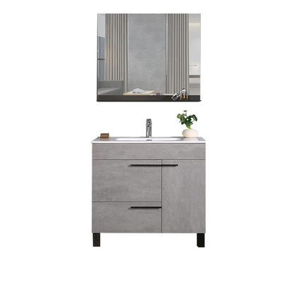 Luxury Freestanding Hotel Bathroom Vanity Furniture Mirrored Cabinets Solid Bathroom Vanity