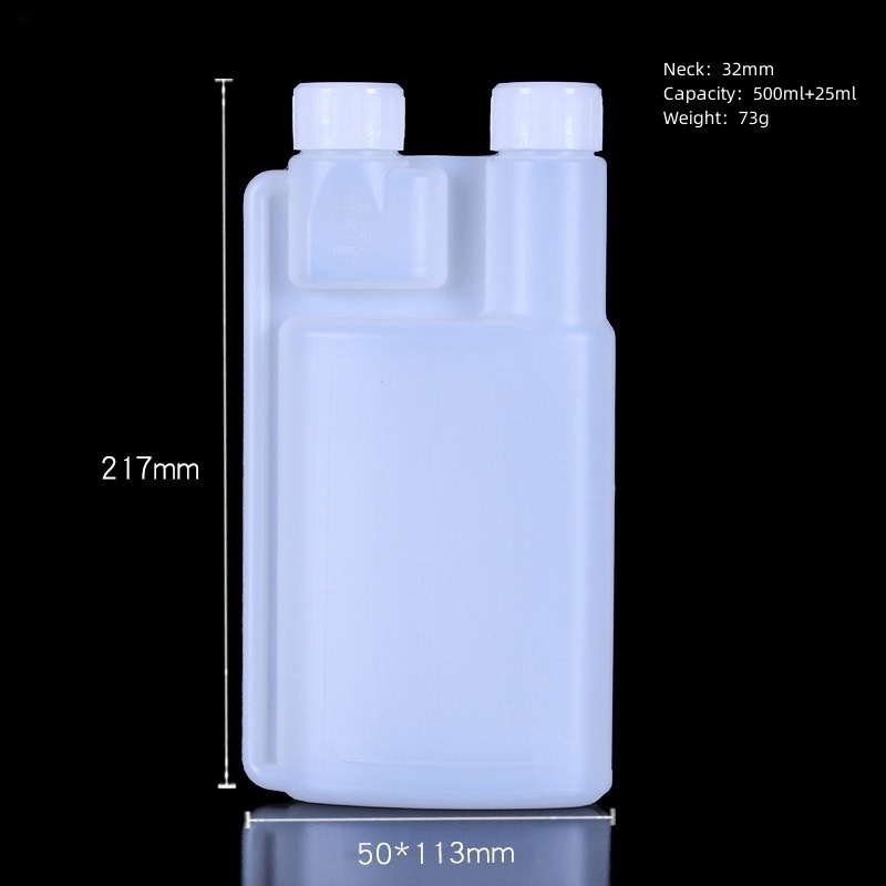 100ml 120ml 250ml 500ml 1000ml Laboratory HDPE Twin double Neck Measuring Plastic Dosing Bottle Chemical liquid Bottle