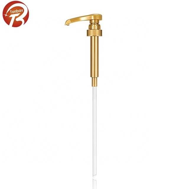 28mm Gold Coffee Syrup Dispenser Pump for Syrup Bottles Coffee Flavoring Syrup Pump Fits 25.4 Oz/ 750ml Bottles