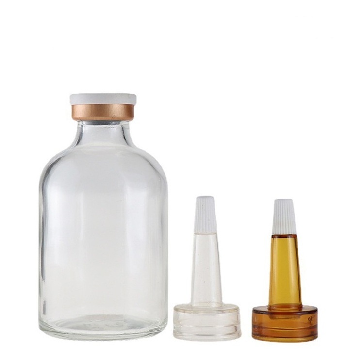 Neutral borosilicate glass clear moulded antibiotic glass vials clear glass bottles for injection