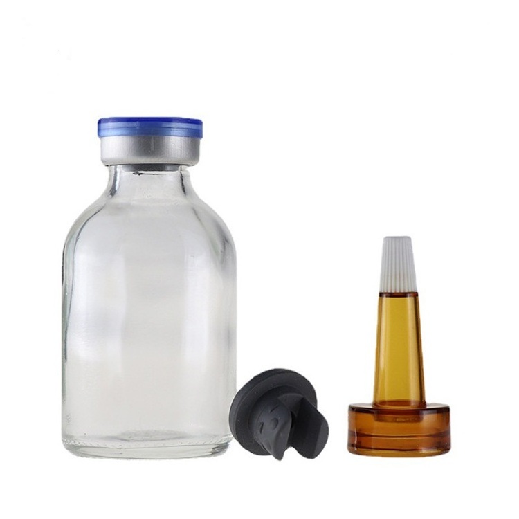 Neutral borosilicate glass clear moulded antibiotic glass vials clear glass bottles for injection