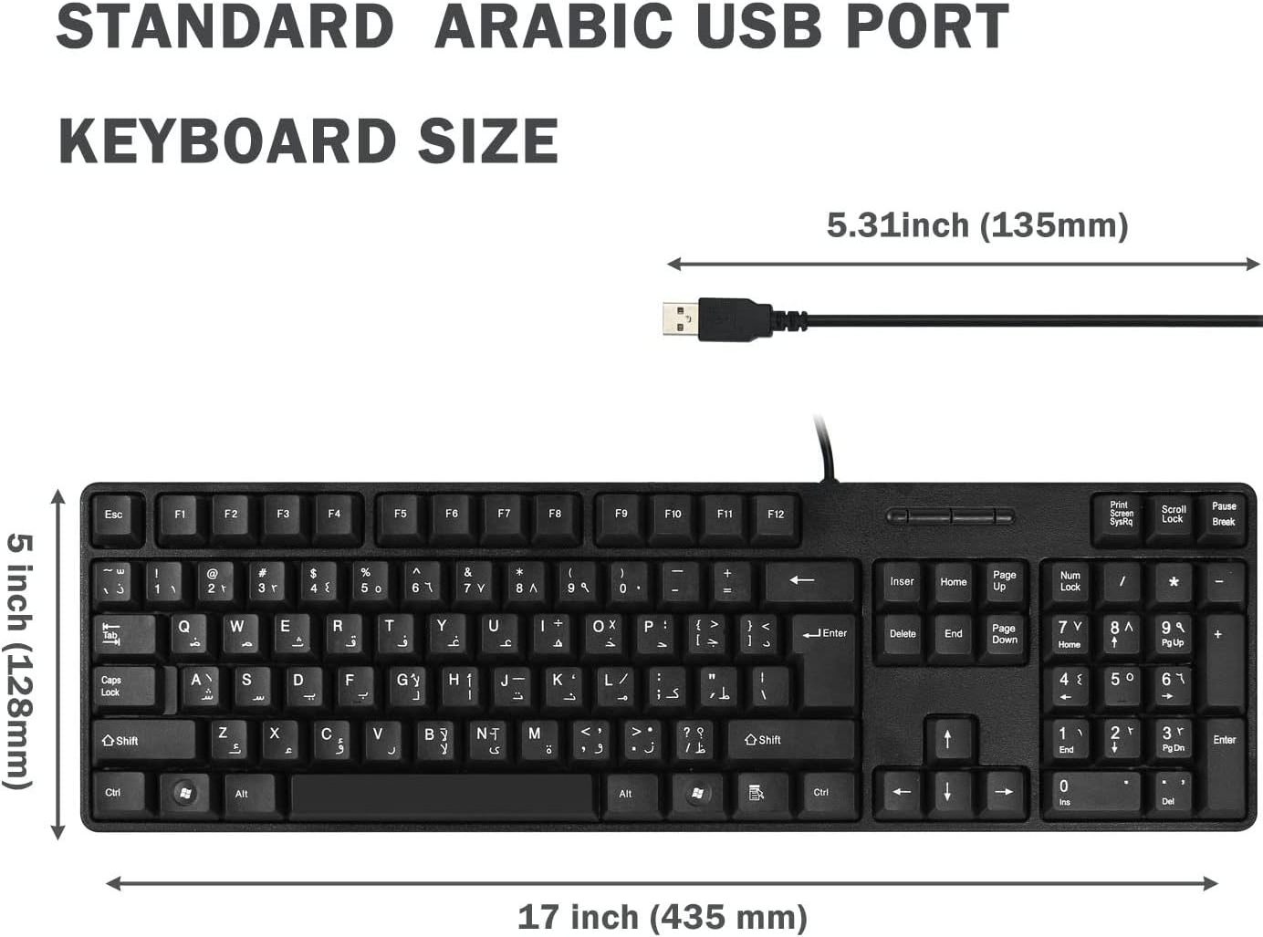 2023 hot sale Arabic French Russian Spanish  Wired Keyboard with USB Cable support custom game mechanical keyboard