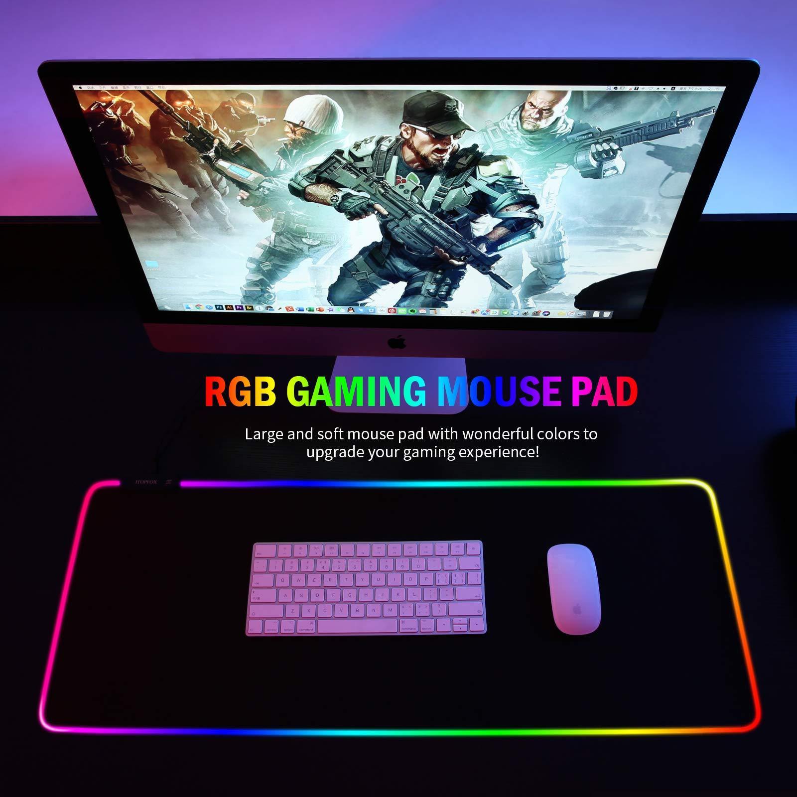 2023 Gaming Mouse Pad RGB LED Luminous Keyboard Mouse Pad With RGB Light Gamer Pad Mouse Computer Mousepad