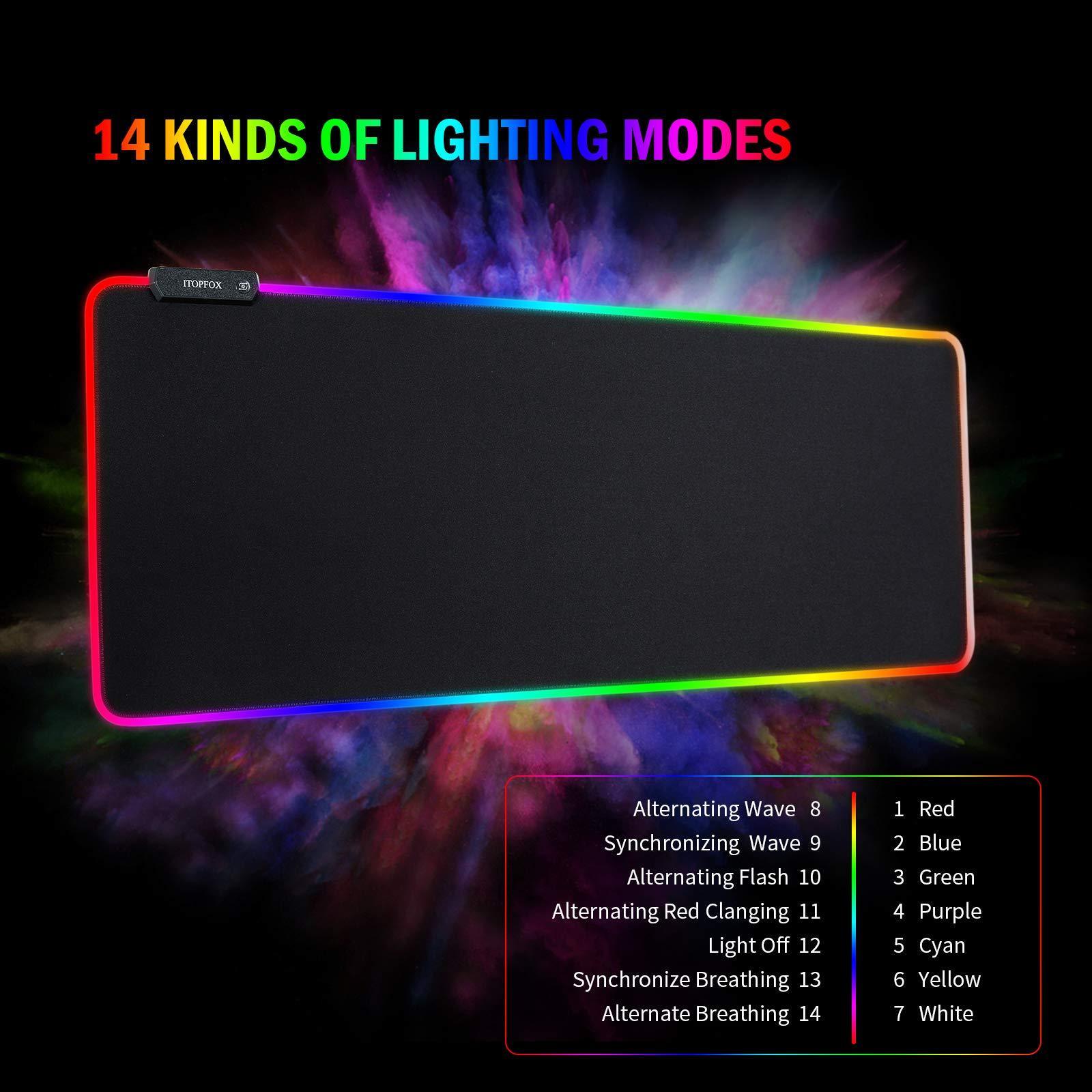 2023 Gaming Mouse Pad RGB LED Luminous Keyboard Mouse Pad With RGB Light Gamer Pad Mouse Computer Mousepad