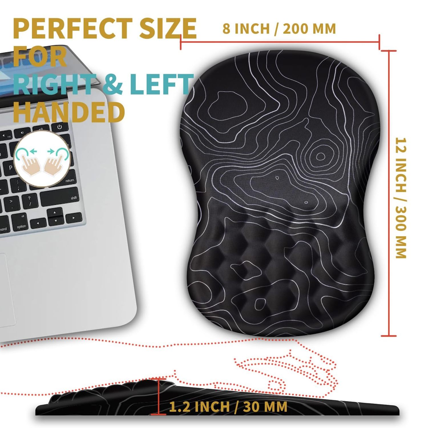 Ergonomic Mouse Pad with Gel Wrist Support, Comfortable Mousepad