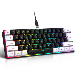 61-Key Mini Linear Tactile Switches Game Mechanical Keyboard Hot Swappable RGB Backlit Compatible PC Laptop Desktop USB Type-C