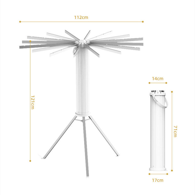 Indoor and outdoor retractable rotary tripod drying rack