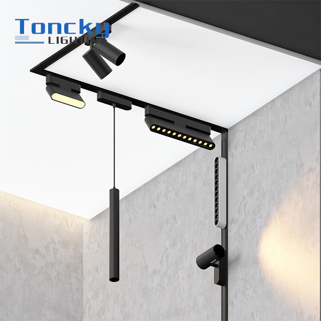 Quality Commercial Ceiling Rail Spotlight Cob Spot Aluminium Fixture Casing 2 Wire No Flickering Led Track Light