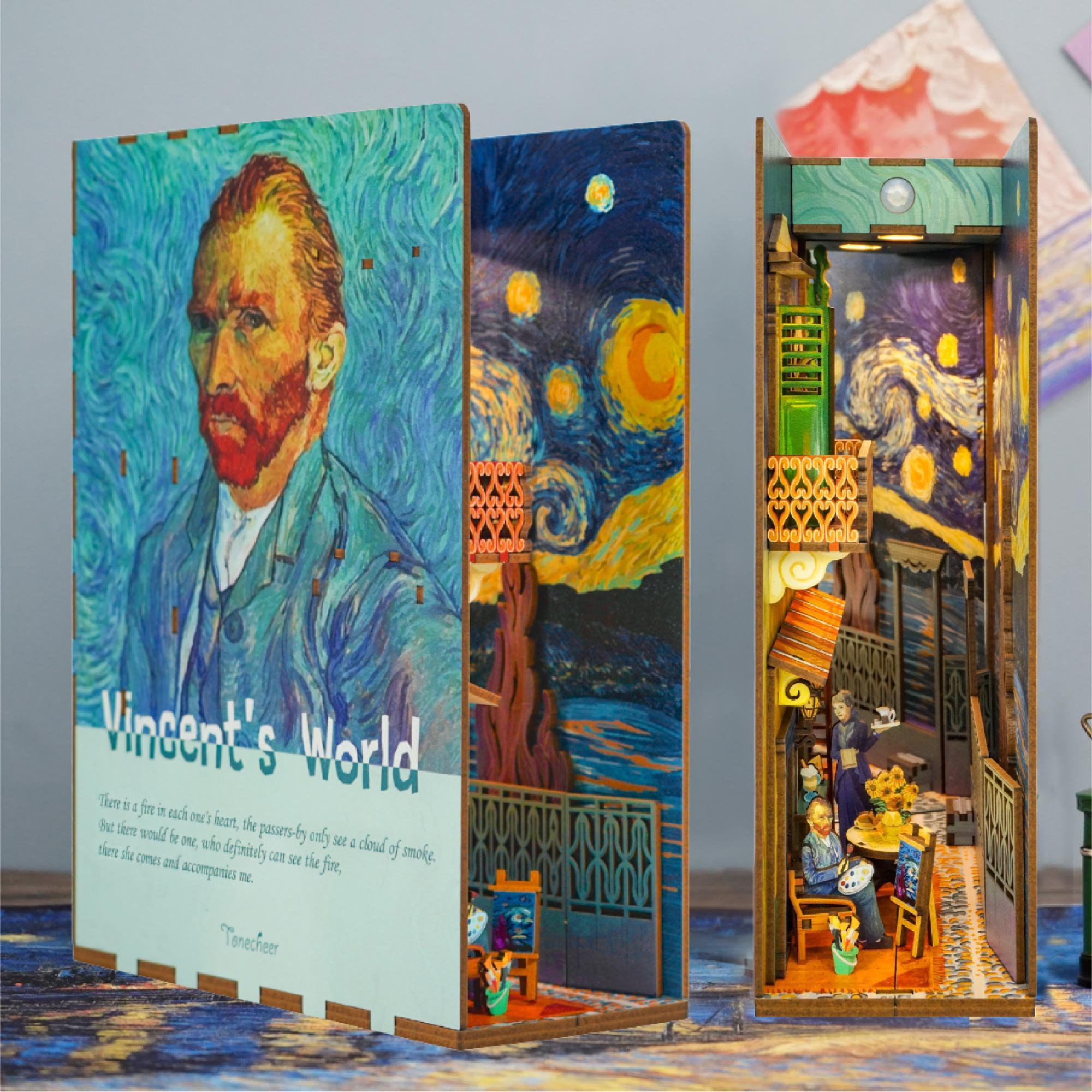 Tonecheer Vincent's World book nook van gogh Assemble Toys Bookend book nook