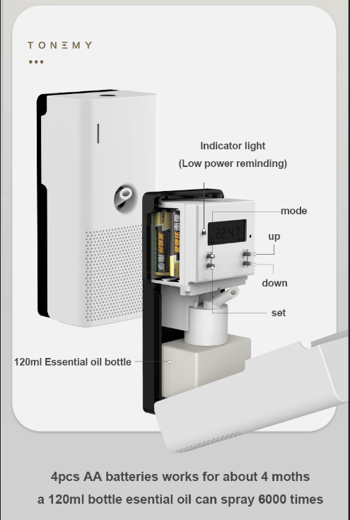 Factory Wall-Mounted Battery/ Plug in Scent Diffuser Machine Mini Aroma Dispenser For Home