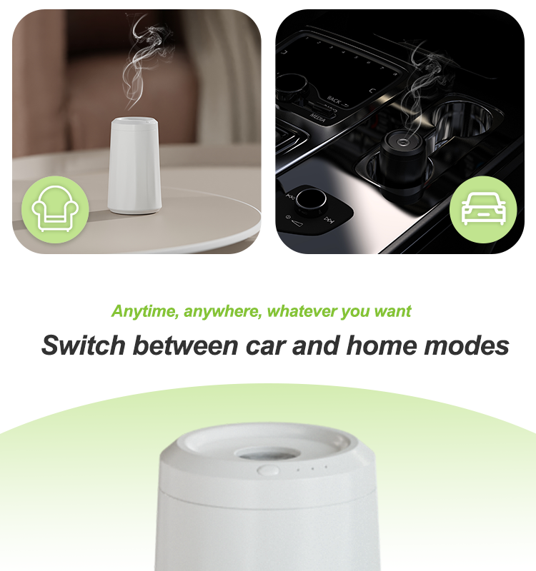 USB Rechargeable Aromatic Essential Oil Diffuser Luxury Ultrasonic Car Aroma Plastic Waterless Nebulizer Home Scent air Diffuser