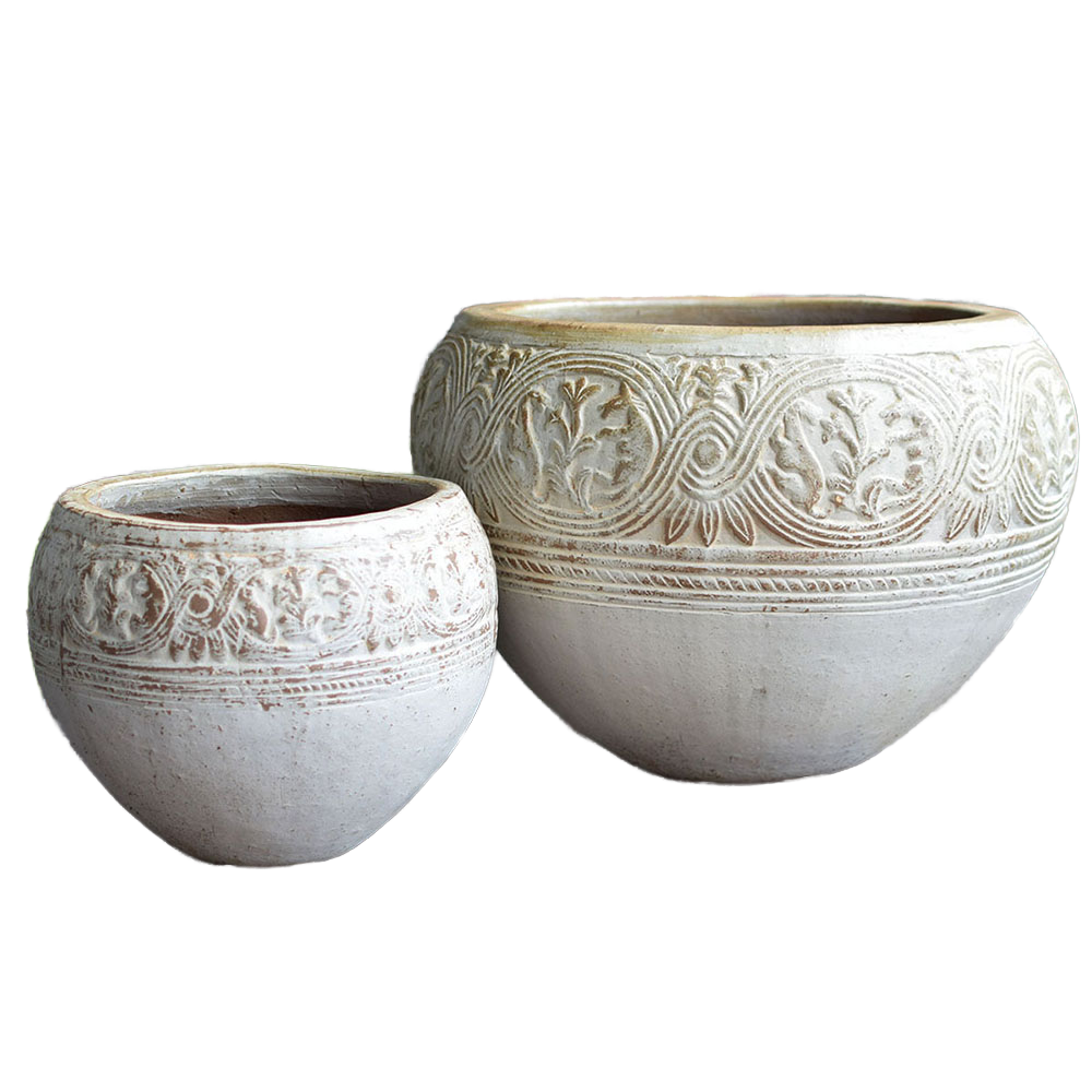 Vietnam Glazed Ceramic Clay Rustic Pot Home and Gardening Vase Outdoor Antiques Flowers Atlantic Style Pottery Planters