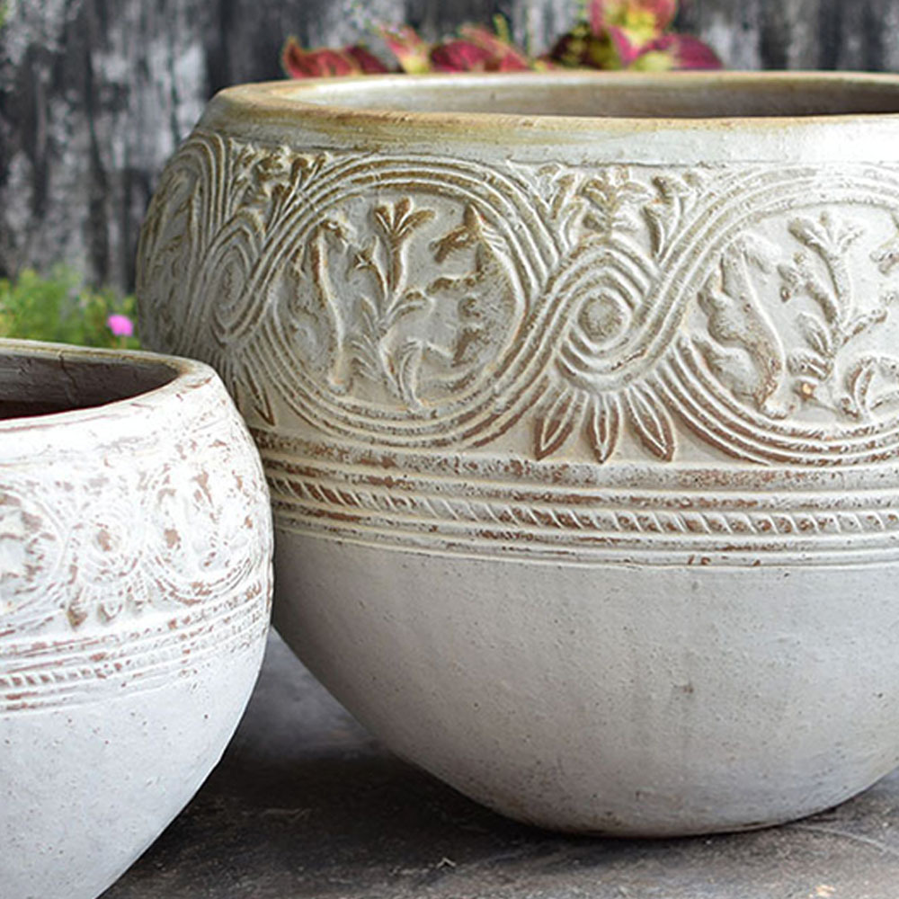 Vietnam Glazed Ceramic Clay Rustic Pot Home and Gardening Vase Outdoor Antiques Flowers Atlantic Style Pottery Planters