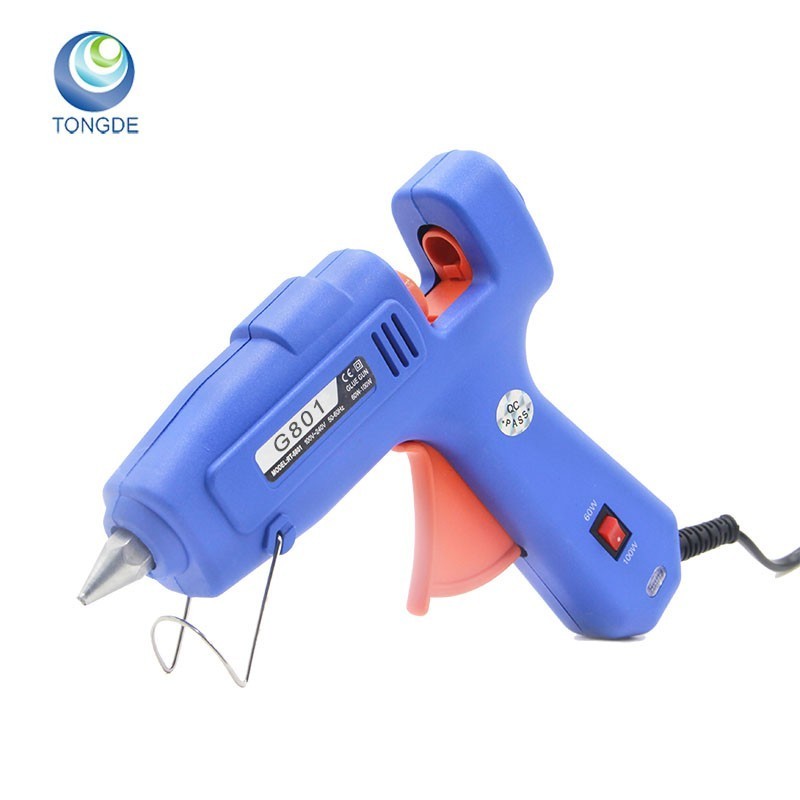 20W professional high temp hot melt glue gun adhesive blue glue gun with 7mm glue sticks for DIY work, stainery