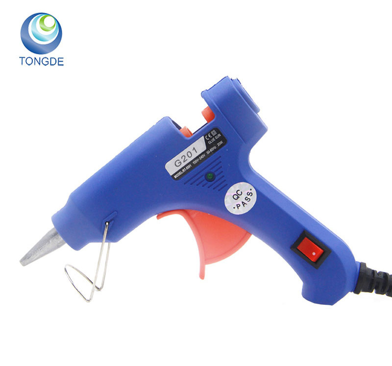 20W professional high temp hot melt glue gun adhesive blue glue gun with 7mm glue sticks for DIY work, stainery