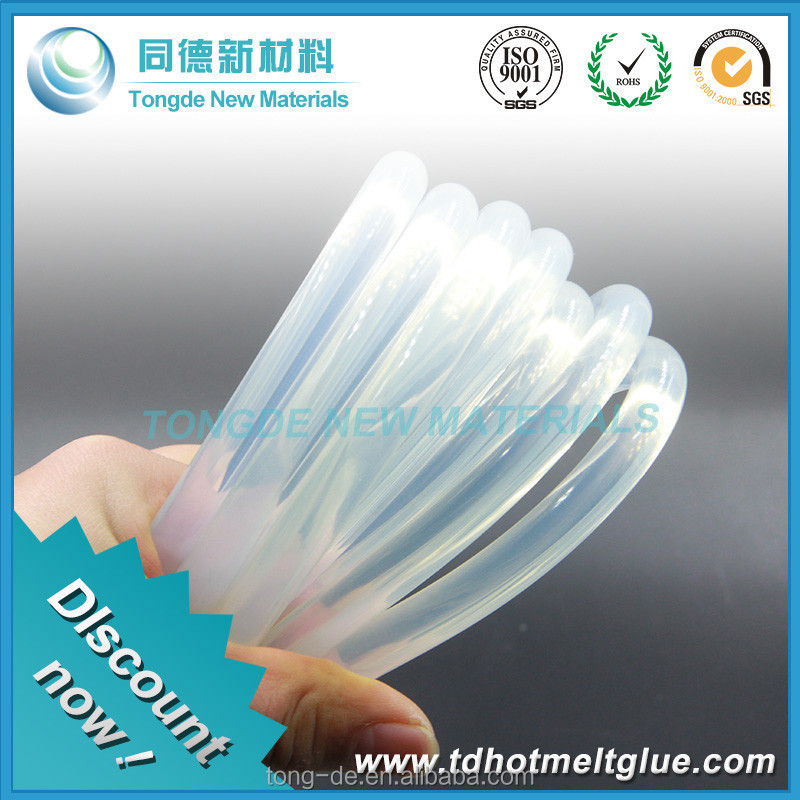 Tongde Brand Non-toxic Hot transparent white Silicone hot melt Glue Stick for melter gun 7 mm 11 mm hot melt adhesive