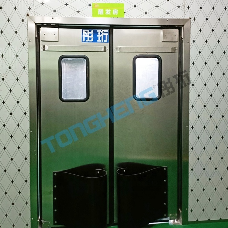 Cold Room Storage Food Factory Proofer Room Stainless Steel Impact Double Swing Traffic Door