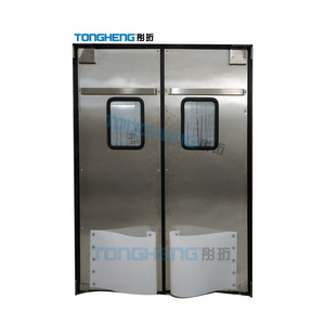 Cold Room Storage Food Factory Proofer Room Stainless Steel Impact Double Swing Traffic Door