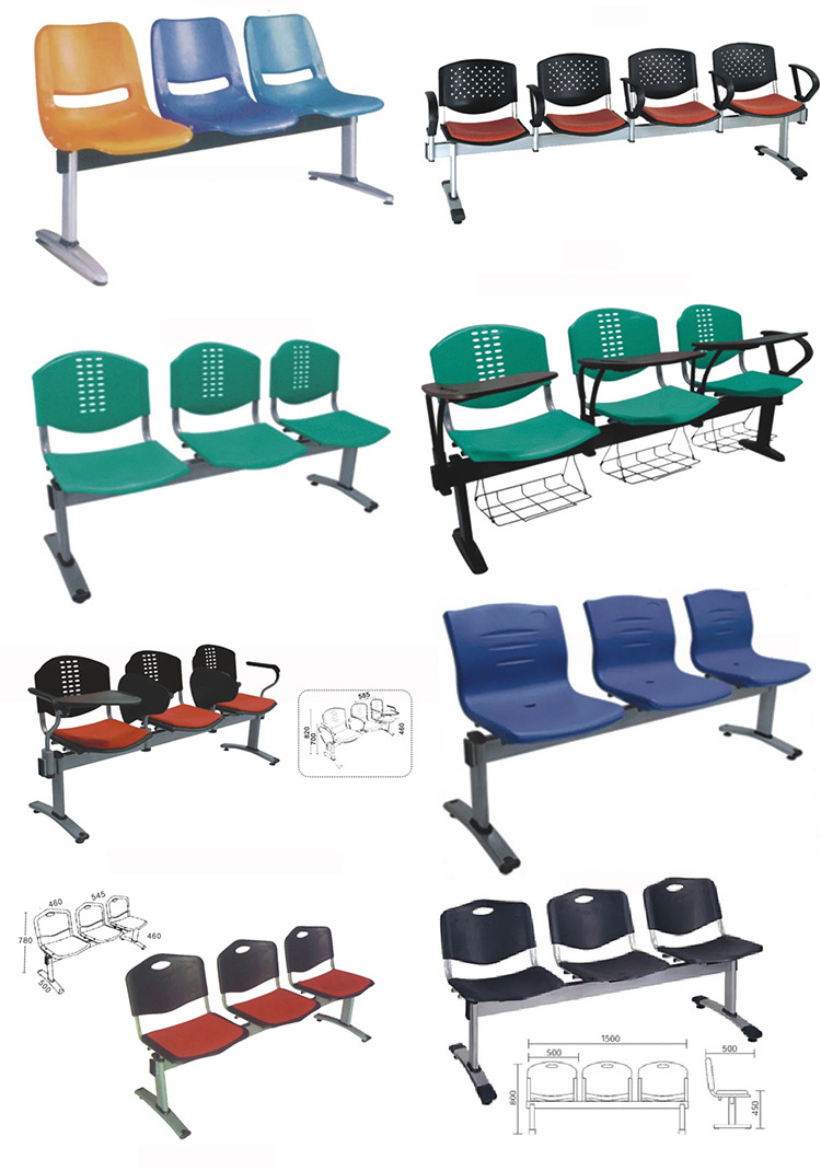 Modern leather furniture 3-seater waiting chair Superior airport chair for sale