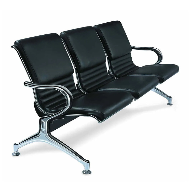 Modern leather furniture 3-seater waiting chair Superior airport chair for sale