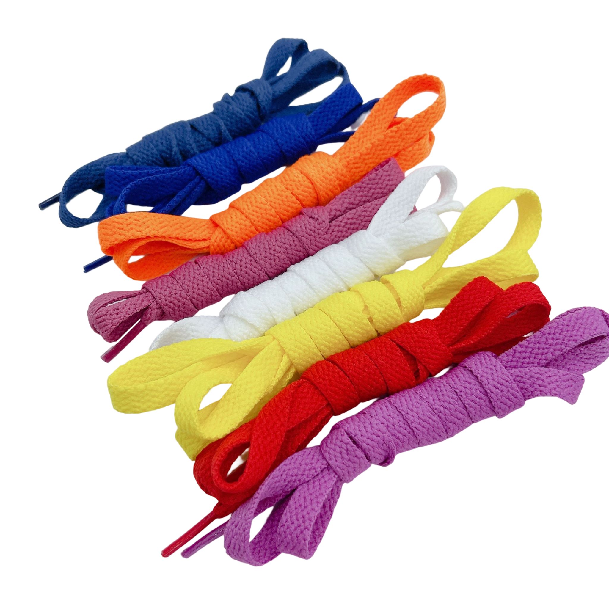 Hot seller 8mm flat shoelaces Sneaker colorful Polyester shoelaces for shoes