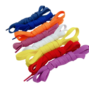 Hot seller 8mm flat shoelaces Sneaker colorful Polyester shoelaces for shoes