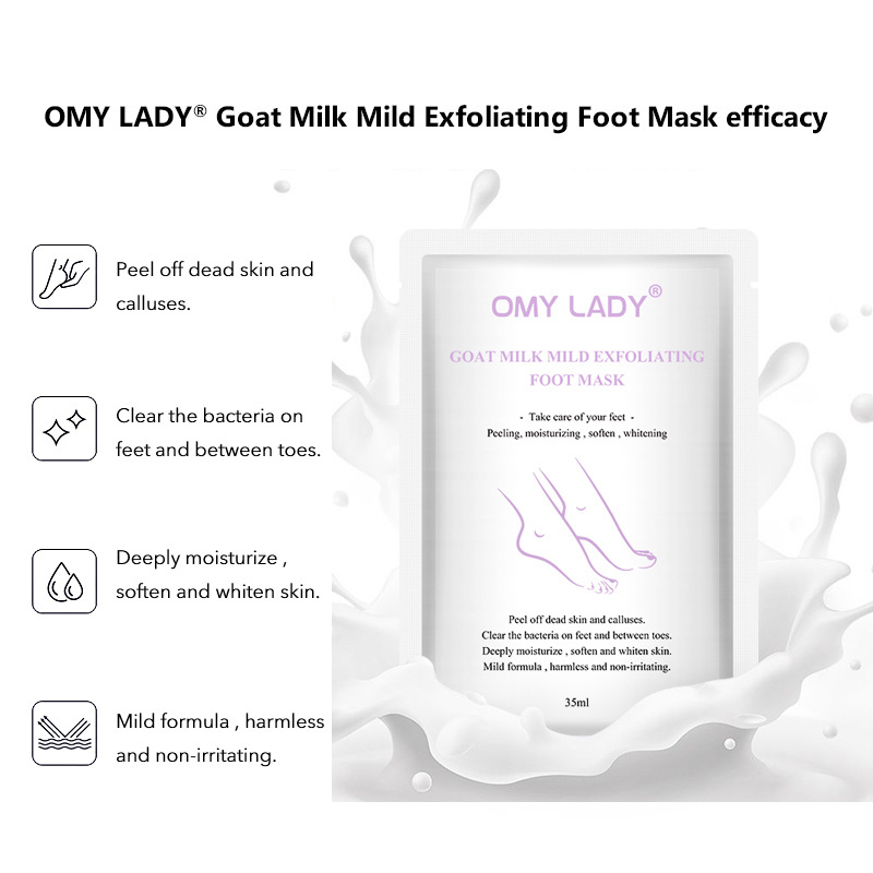 Omy Lady Baby Exfoliation touch white moisturizing skin care feet foot mask