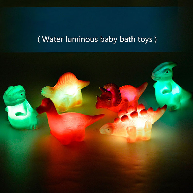 M2011 Baby Bath Toy Dinosaur Bathtub Shower Dabbling Animal Led Light Up Kids Bath Toys