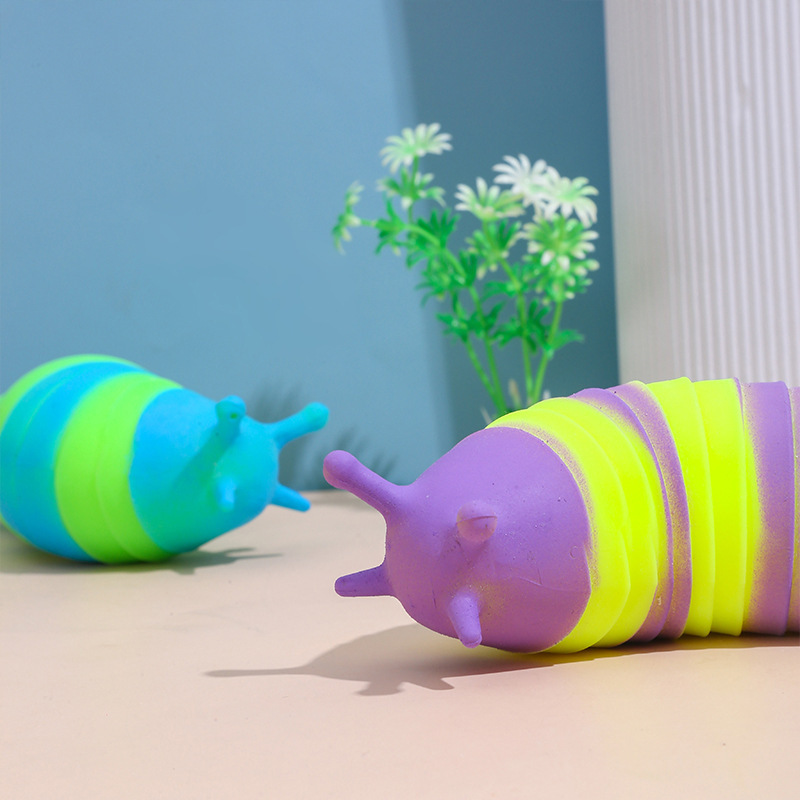 M2077 Hot Selling Squishy Animal Colorful Vent TPR Soft Anti Stress Toys Plastic Fidget Toy Squeeze Slug