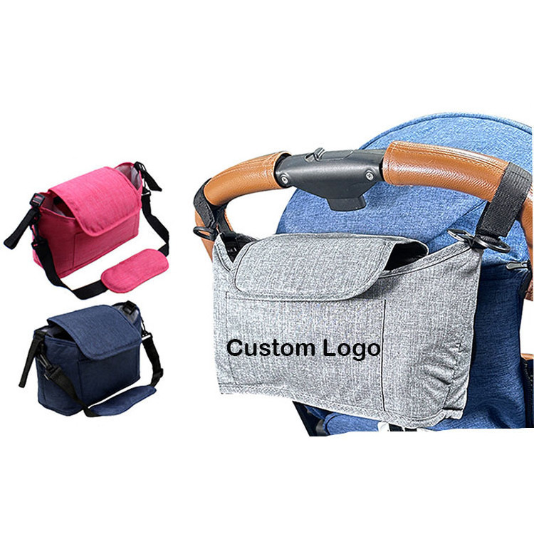 H148 Custom Logo Wholesale Oxford Baby Diaper Carriage Mommy Bag With Pockets Hanging Pack Stroller Storage Mommy Bag For Mother