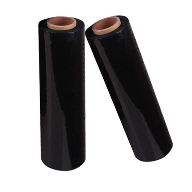 80ga Black Plastic Stretch Wrap Hand Roll For Pallet Wrap