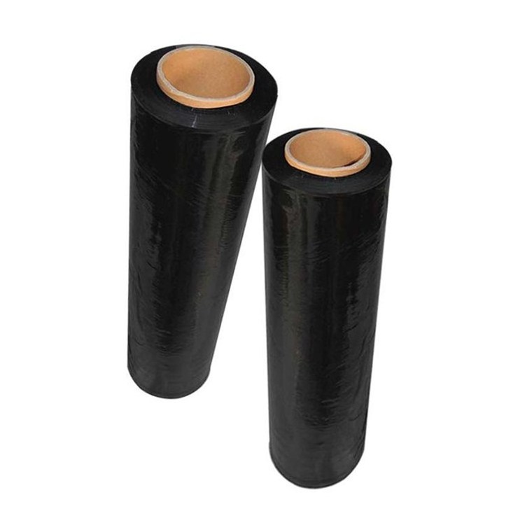 80ga Black Plastic Stretch Wrap Hand Roll For Pallet Wrap