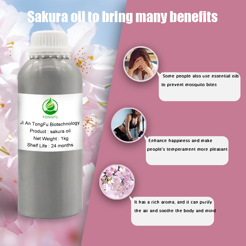 Private label water soluble aroma essential oil 100% pure oriental cherry oil sakura flower oil perfume fragrance