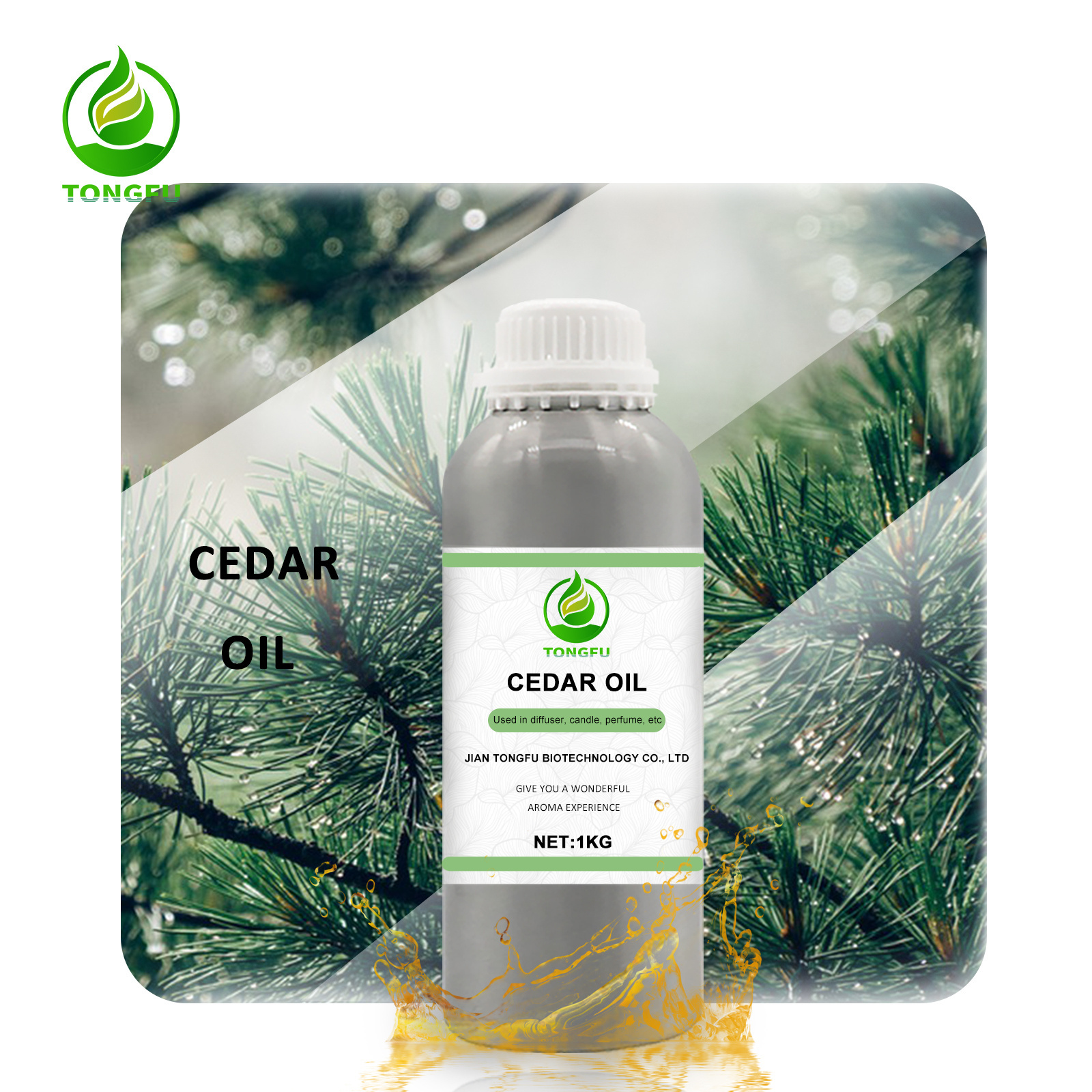 Private label organic 100% pure cedarwood essential oil natural cedar oil for aromatherapy diffuser and hair growth in bulk