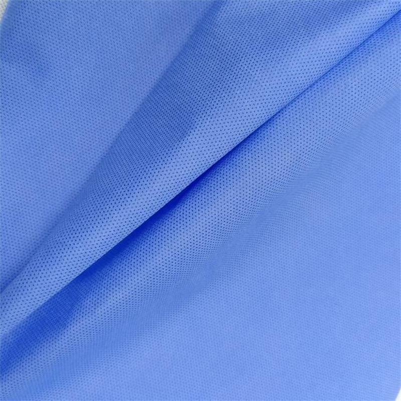 Nonwoven for Hospital Bed Sheet and Diaper SMS Polypropylene Non Woven Fabric 100% PP DOT White Shoes Xiamen Port Roll Packing