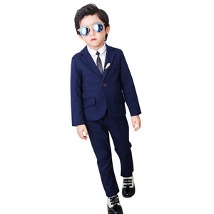 Flower Boys Formal Wedding Suit Children Blazer +Pants Tie 3 Pcs Clothing Set Kids Performance Party Tuxedo Dress Costume