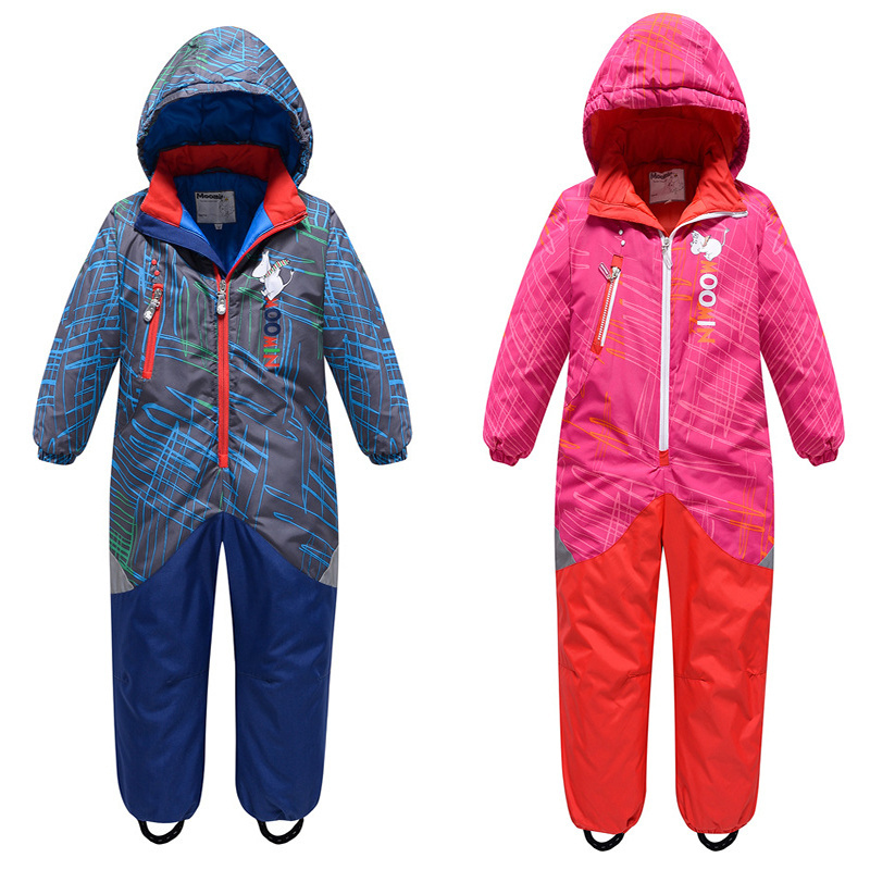 Children One-Piece Ski Suit Warm Skiing Set Girl New Kid Snowboard Thickened Windproof Waterproof Suit Jumpsuit Winter Clothing