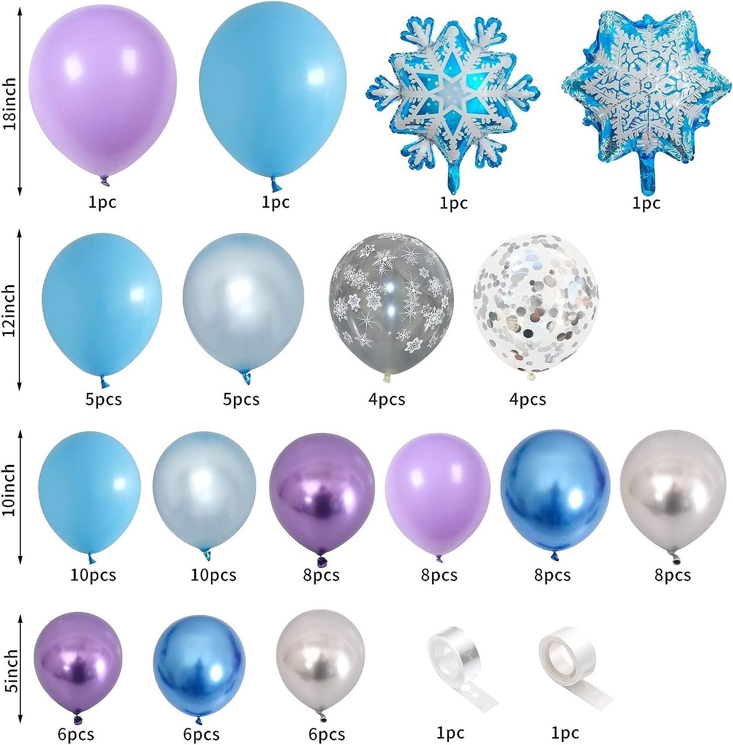 Factory Frozen Blue Balloons Arch Garland kit Snowflake Winter Wonderland Christmas Snow Princess Festival  Party Decorations